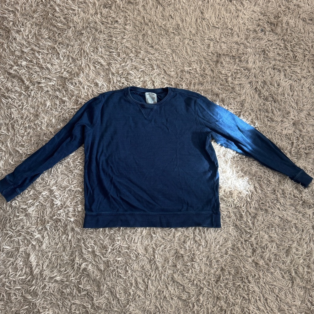 Fat Face Textured Blue Pullover Sweatshirt